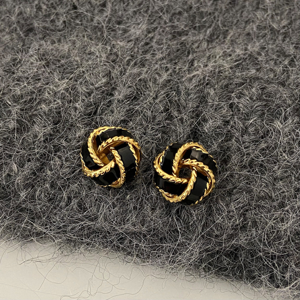 French Retro Truelove Knot Light Luxury High Sense Design Earrings