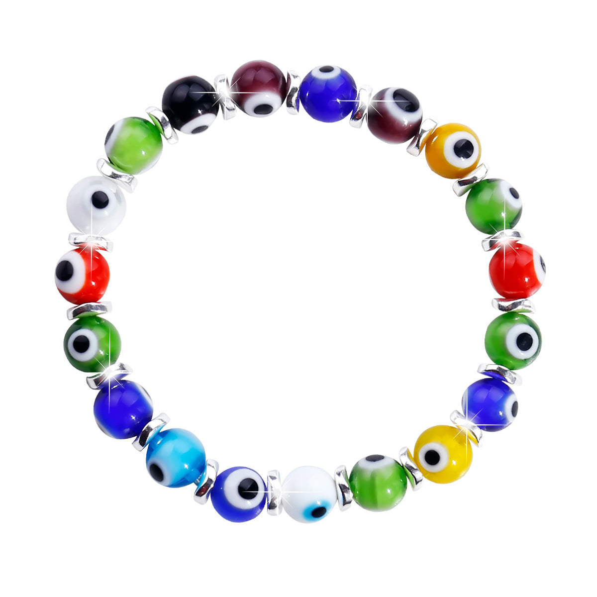 Women's & Men's Haematite Glass Eye Beaded Devil Bracelet