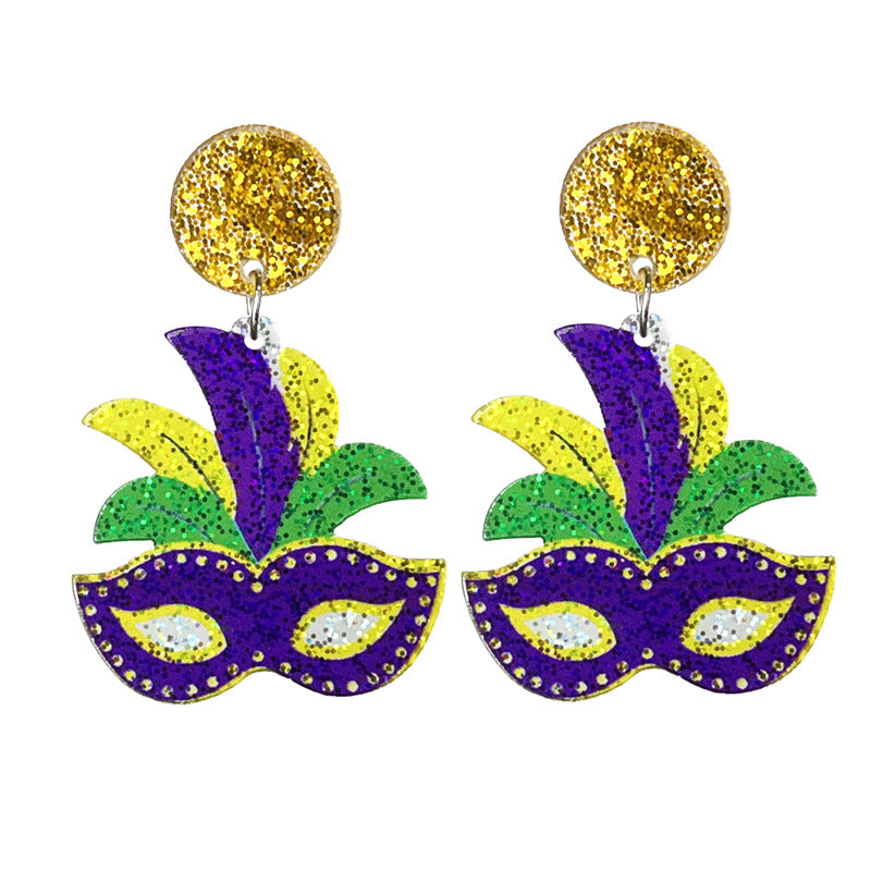 Acrylic Shiny Crystal Festival Atmosphere Parade Earrings