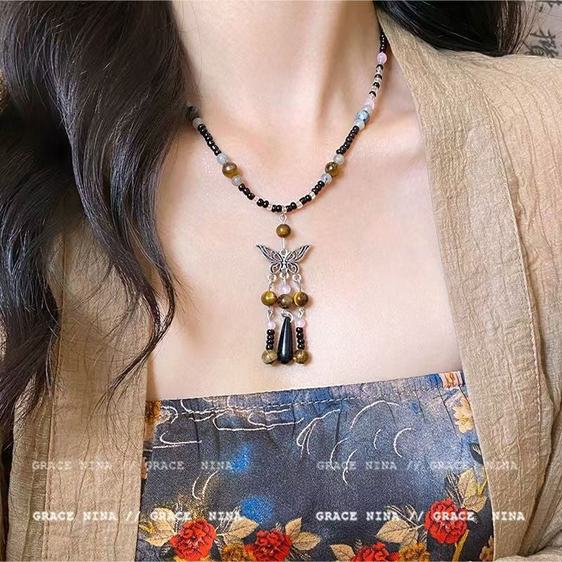 Female Ethnic Personalized Beaded Niche Retro Necklaces