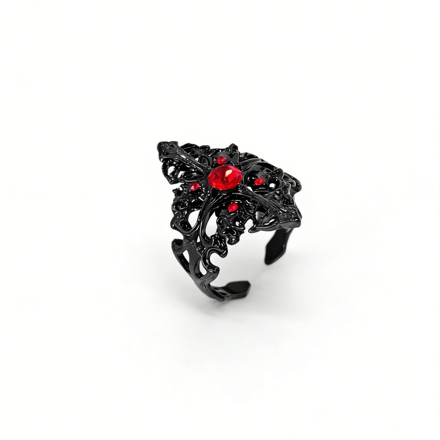 Ruby Gothic Open Design Sense Street Punk Rings