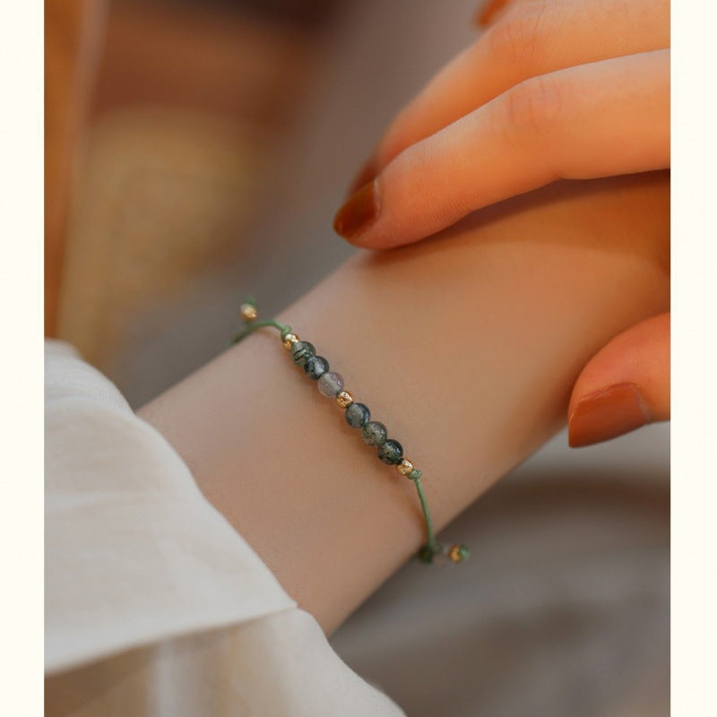 Agate Carrying Strap Grape Purple Aventurine Natural Design Gold Plated Bracelet