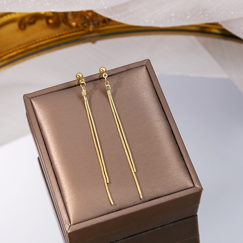 Diamond Butterfly Flower Pearl Graceful Fashionable Long Earrings