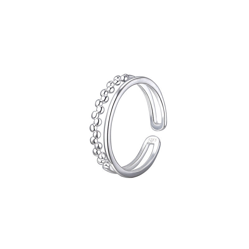 Sier Star Moon Design Simple Opening Ring