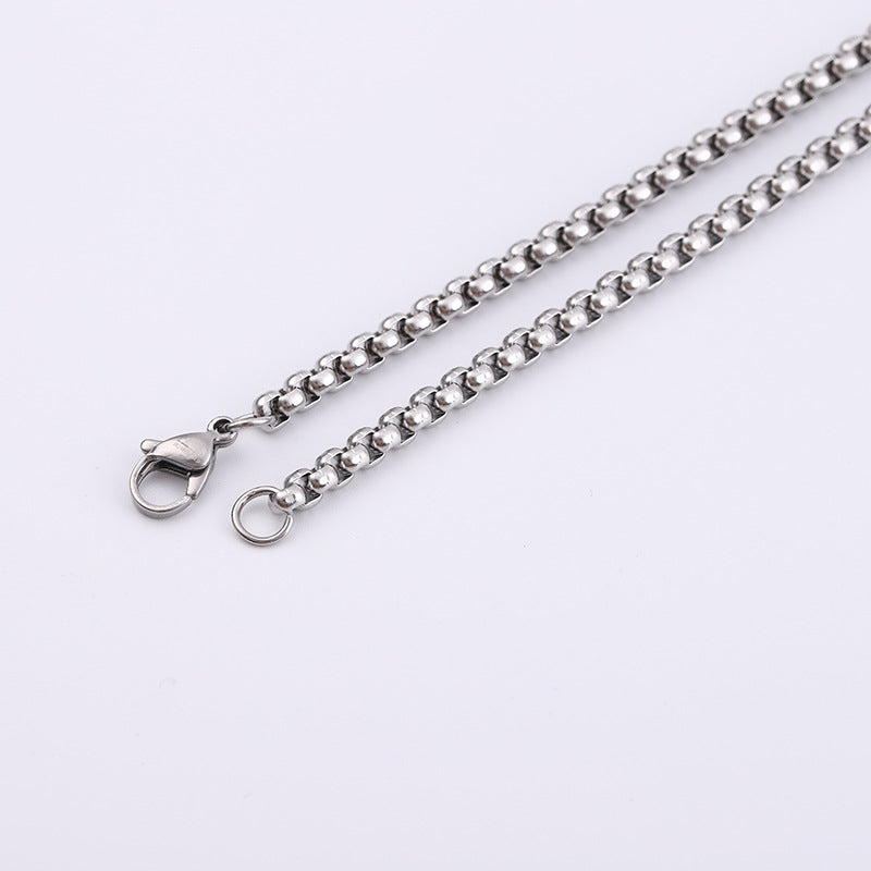 Titanium Steel Electroplating Craft Korean Fashion Square Necklaces