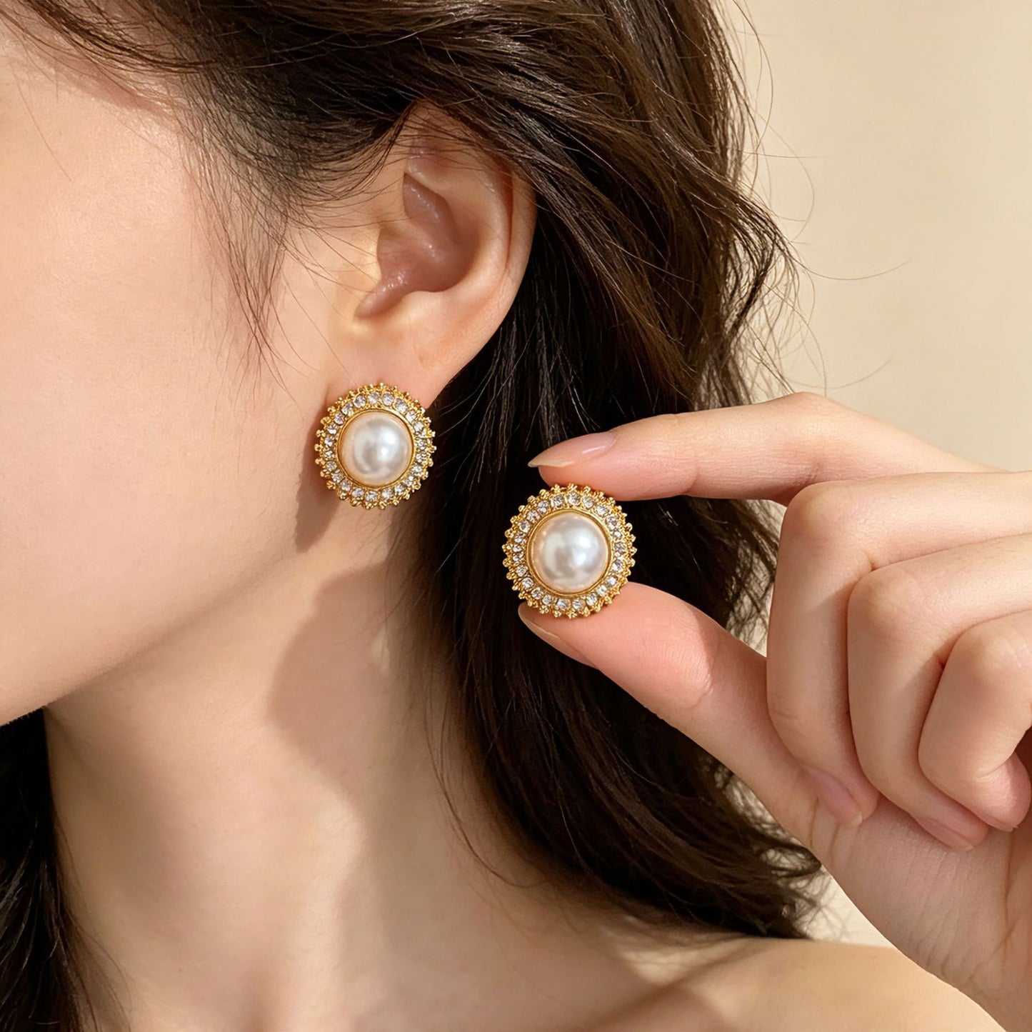 Women's Simple Cold Style Fashion Natural Full Diamond Stud Earrings