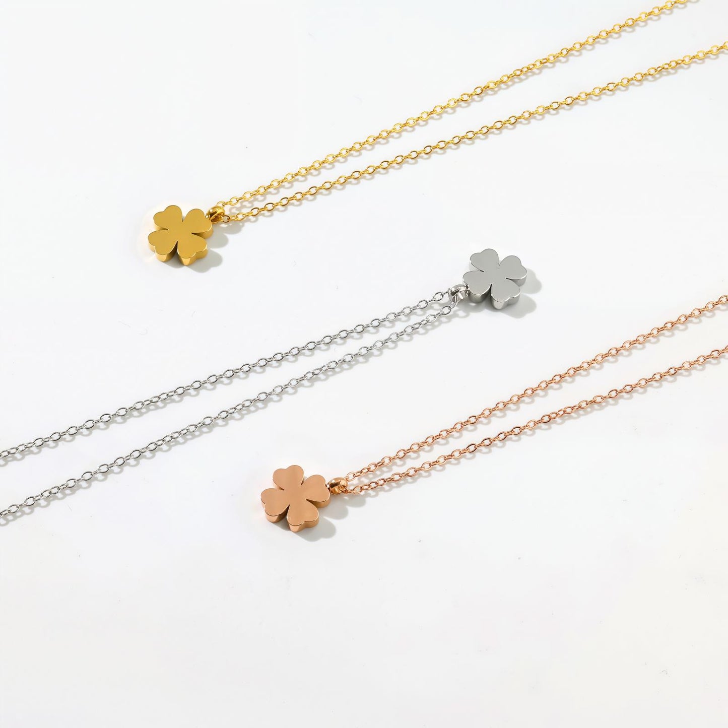 Titanium Steel Clover Female Clavicle Chain Gold Plated Necklaces