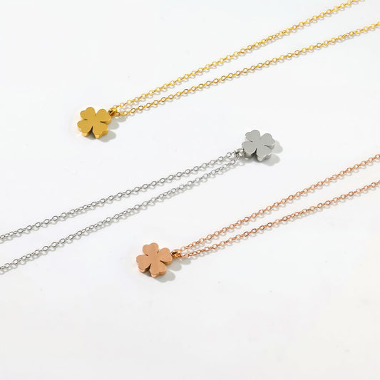 Titanium Steel Clover Female Clavicle Chain Gold Plated Necklaces