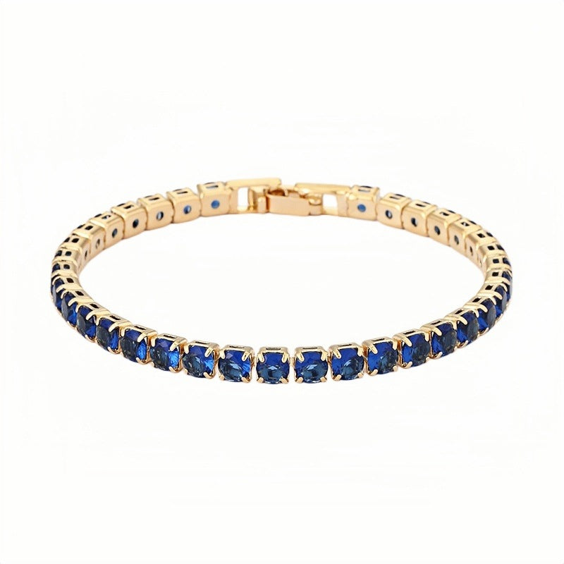 Women's & Men's Hip Hop Gold Zircon Chain Simple Bracelet