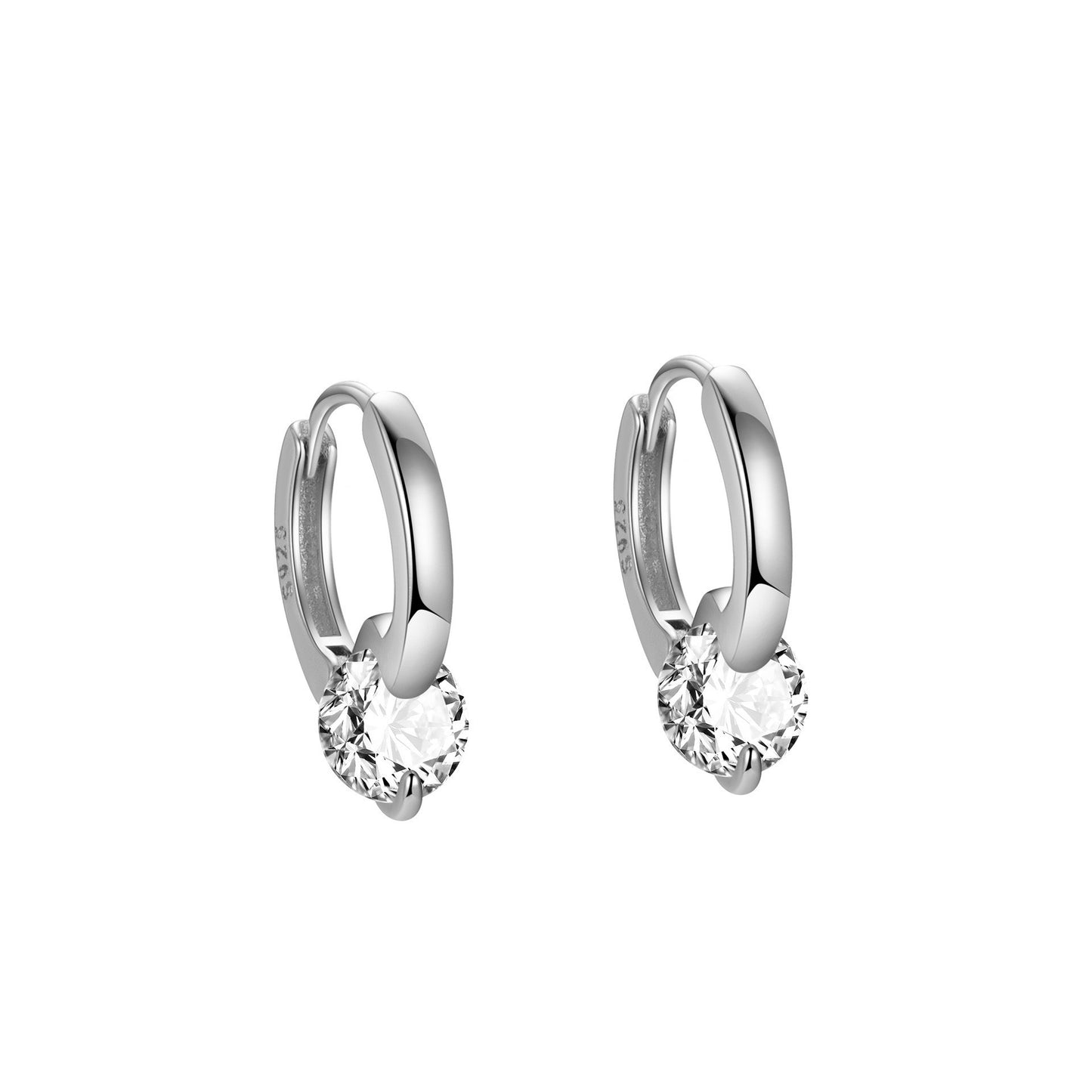 Women's Sterling Sier Zircon Fashion Ear Punk Earrings
