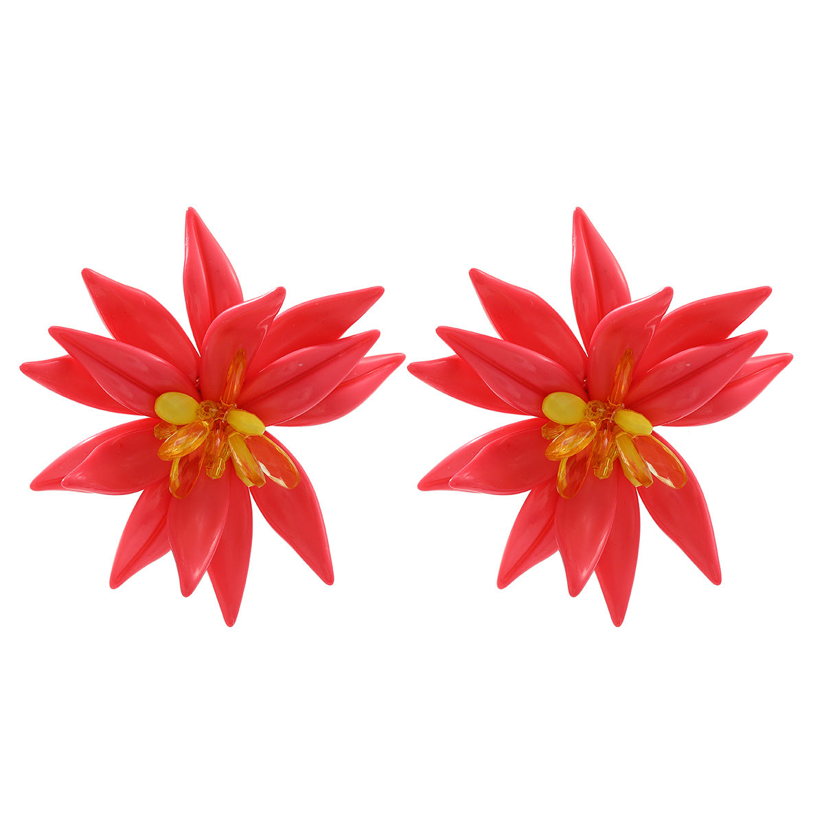 Z High-key Dignified Style Multicolor Flower Earrings