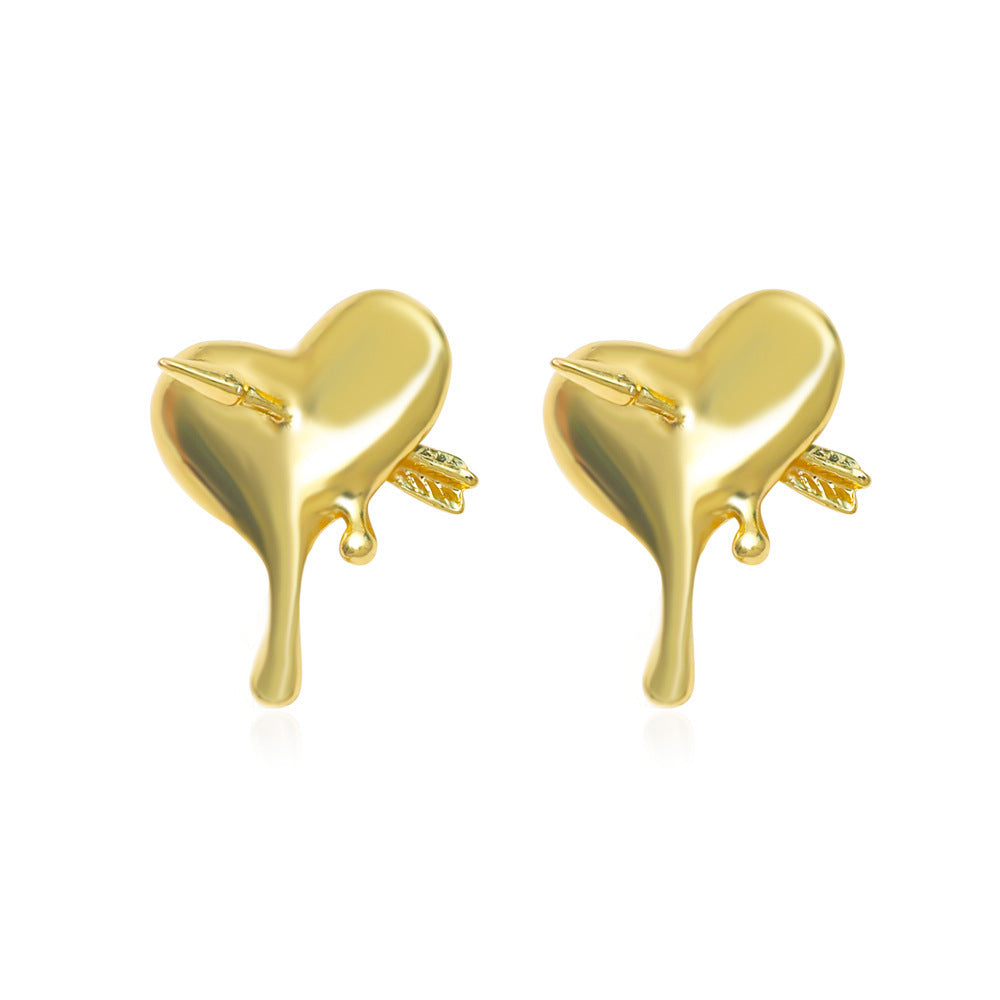 Childlike Heart Reflective Sequins Peach Nightclub Catwalk Super Shiny Ear Earrings