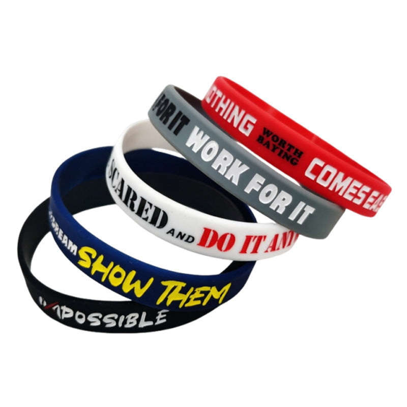 Inspirational Silicone Male Female Personality Simple Wrist Bracelet