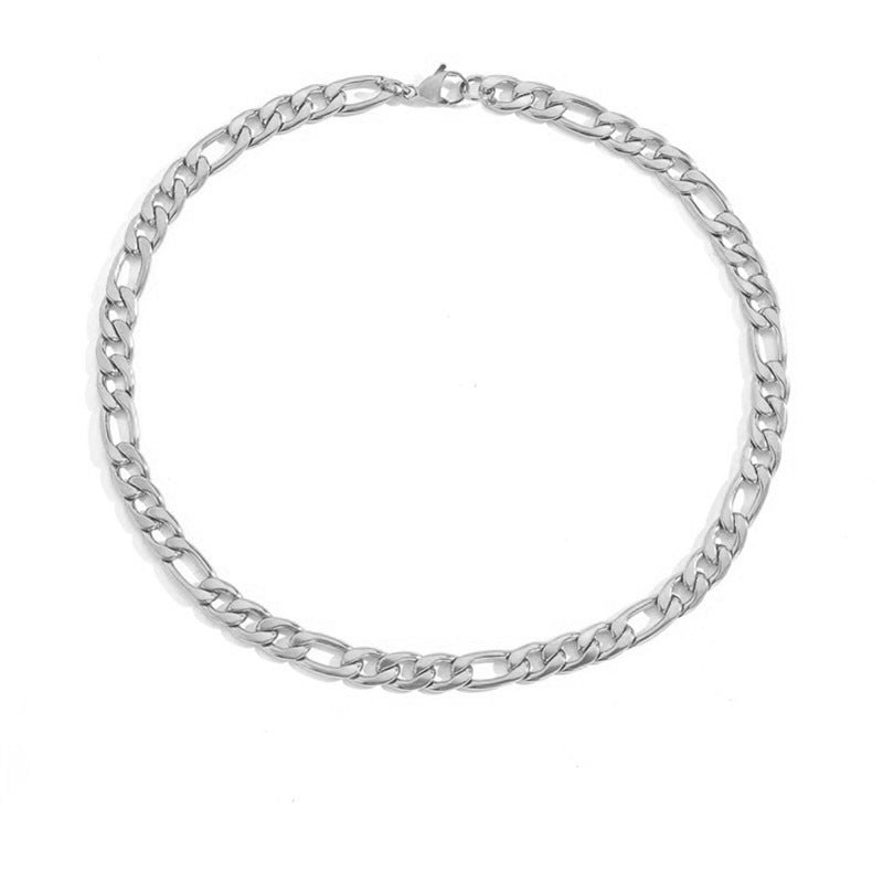 Women's & Men's Figaro Chain Titanium Steel Stainless Gold Thick Necklaces