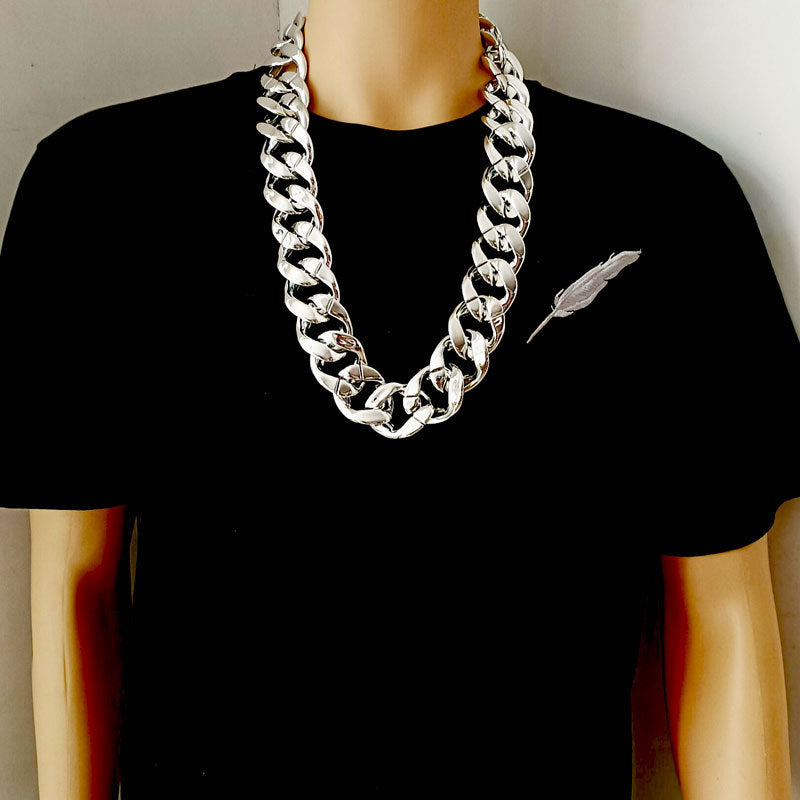 Hip Hop Exaggerated Chain Plastic Simulation Gold Necklaces