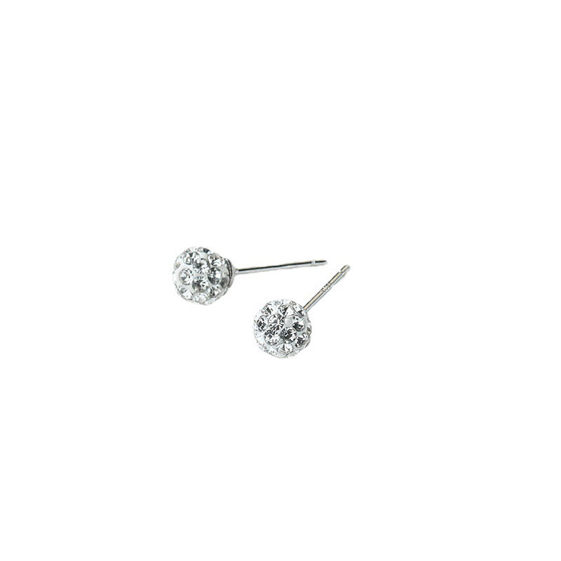 Women's Ball For Full Of Rhinestone Shiny Exquisite Korean Fashion Temperament Stud Earrings