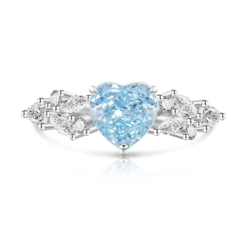 Love Heart-shaped Super Flash High Carbon Diamond Fashion Rings