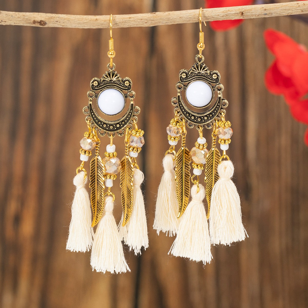 Style Retro Long Fringe Ear Hook Bohemian Yunnan Earrings