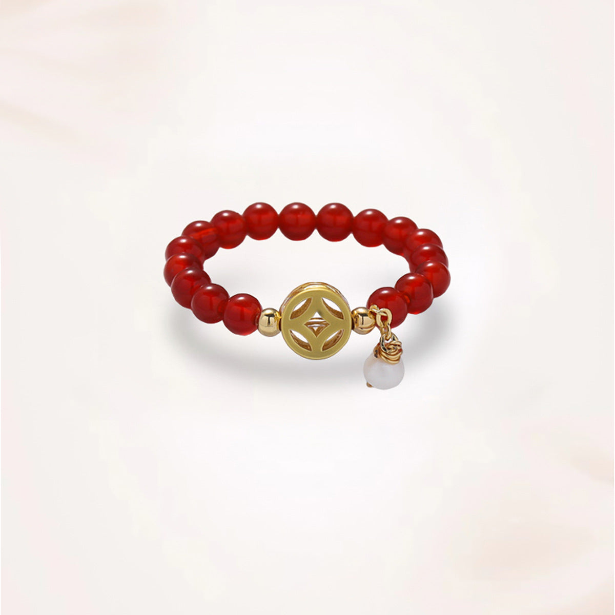 Women's Simple Fashion Design Natural Stone Turquoise Hand-woven Beads Rings