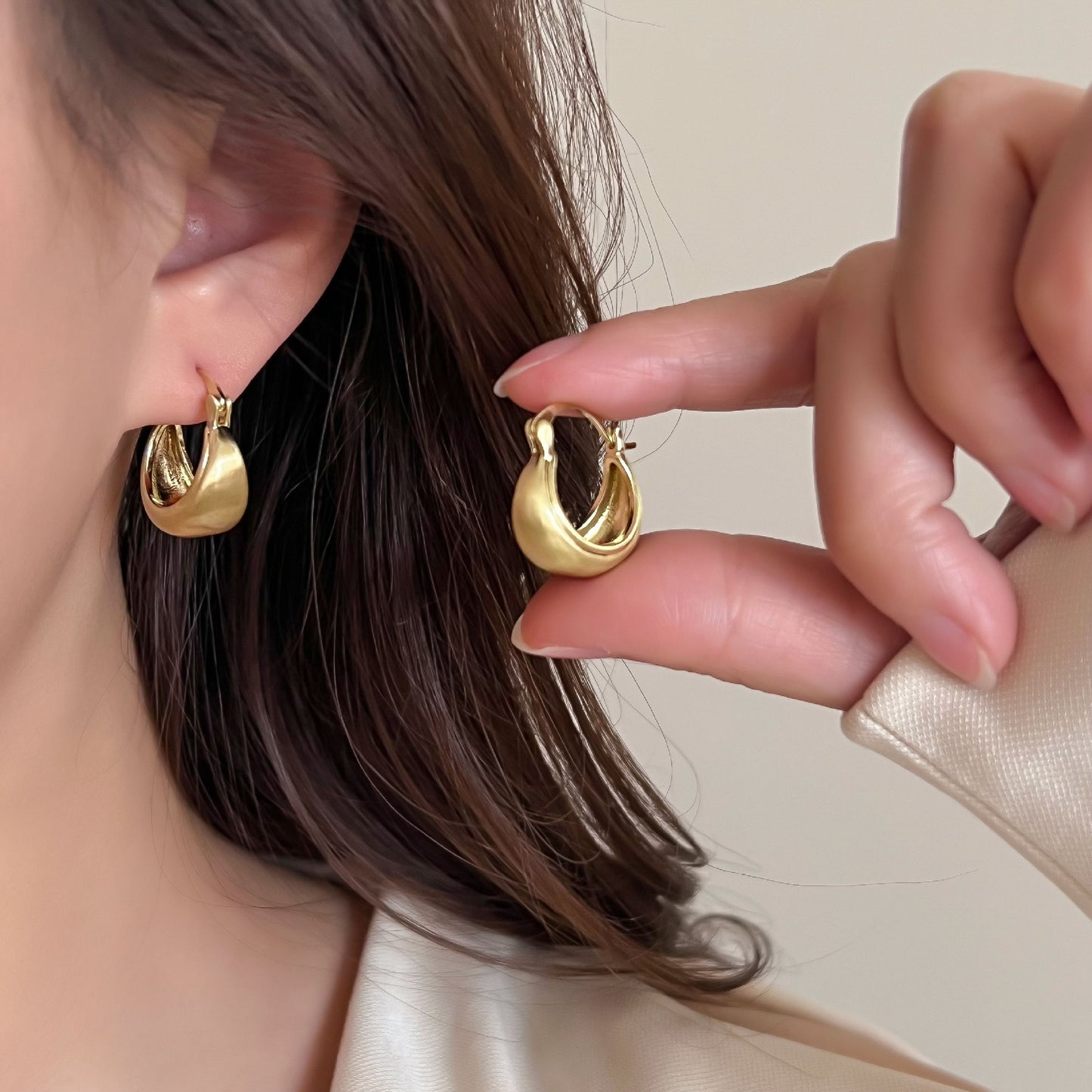 Women's Light Luxury Sier Niche Design Frosty Earrings