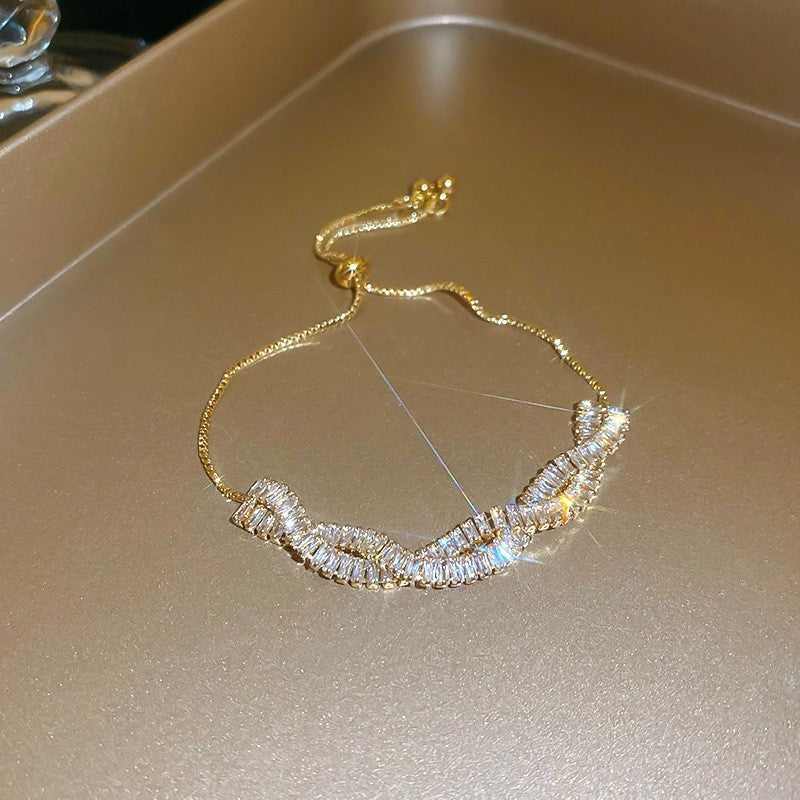 Zircon Twist Twisted Adjustable Simple Fashion Temperament Personalized Bracelet