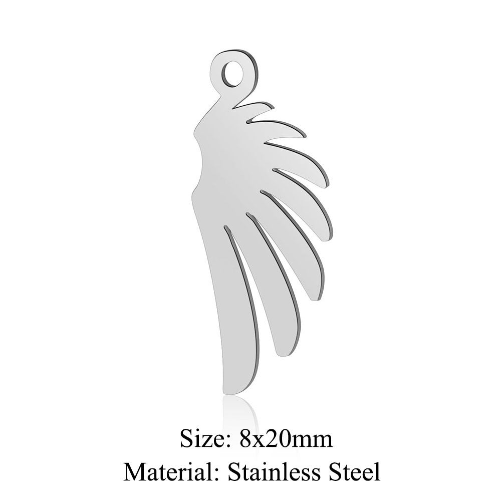 Feather Wings Titanium Steel Lucky Tree Pendants