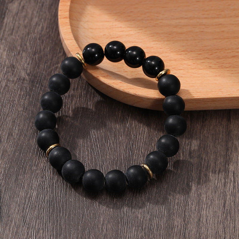 Men's Natural Volcanic Rock Snowflake Stone Beads Vintage Bracelets