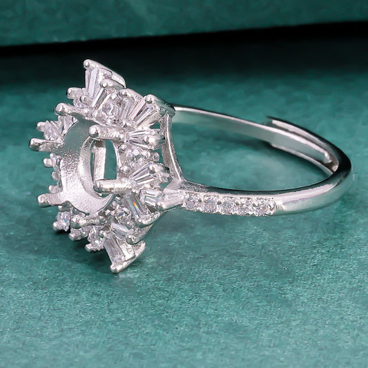 Inlaid Round Zircon Chinese Diamond Natural Rings