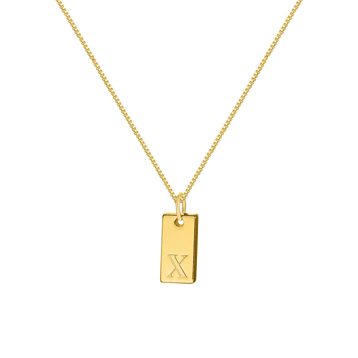 English Letter Creative Box Chain Square Necklaces