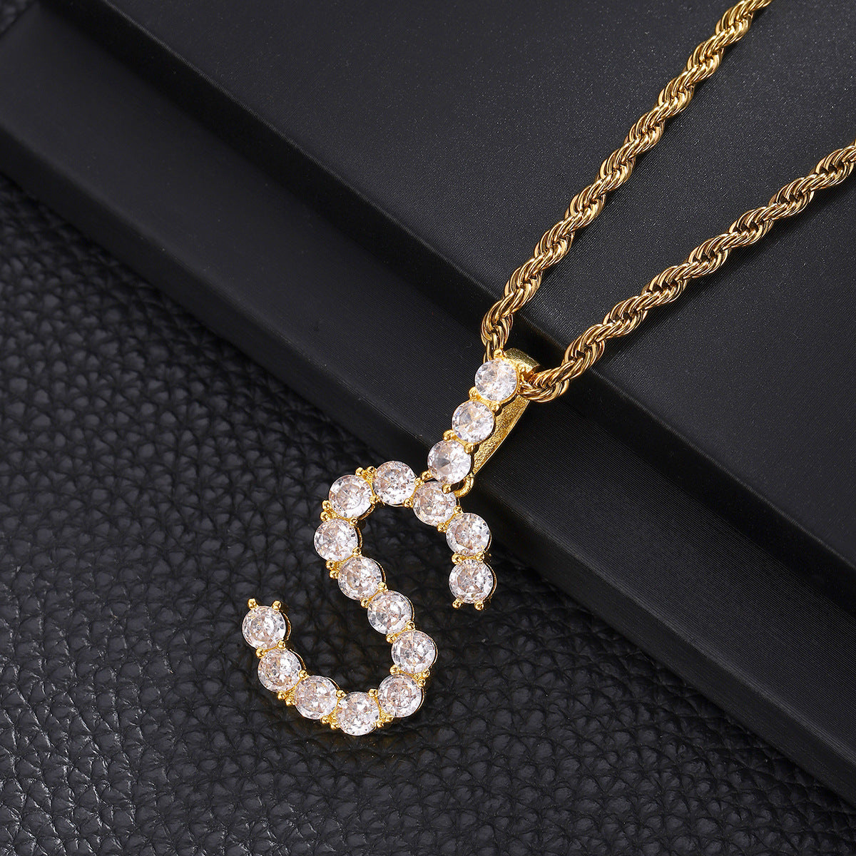 Women's & Men's English Letters Copper Inlaid With Zircon Pendants