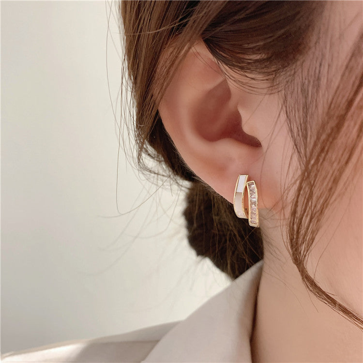 Women's Micro Inlaid Zircon Super Fairy Simple Small Stud Earrings