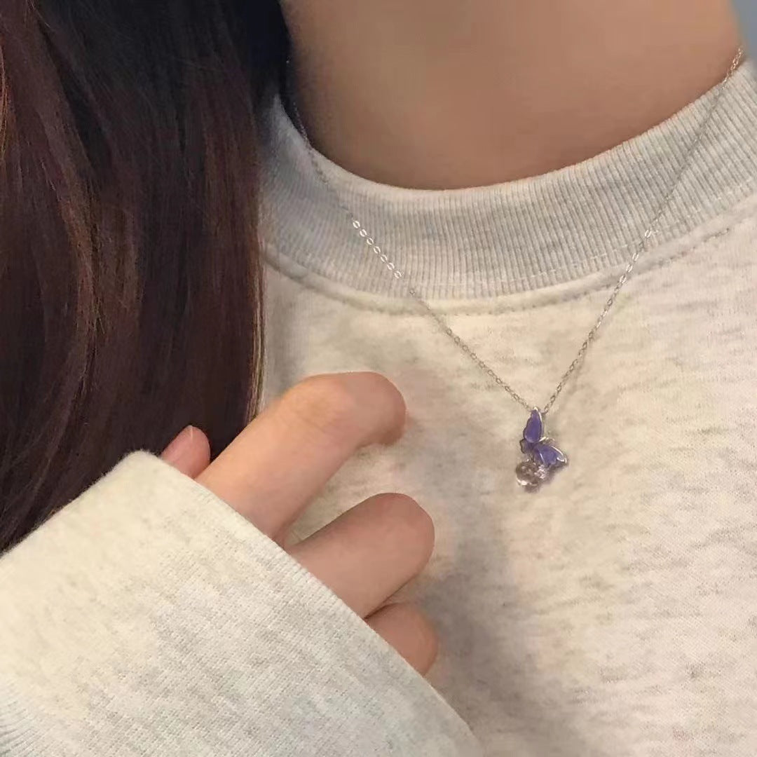 Women's Bubble Butterfly For Design Temperament Clavicle Necklaces