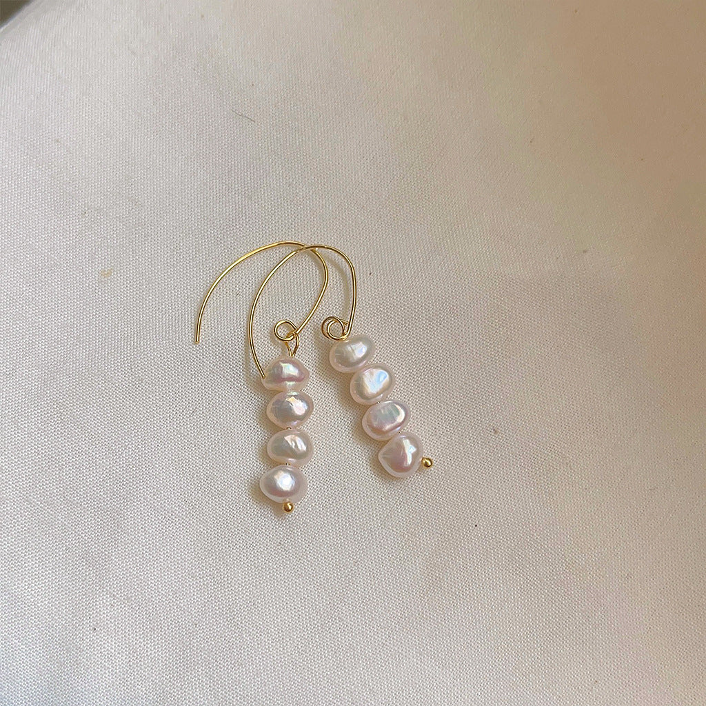 Women's Fresh Water Pearl Retro Minority Ear Earrings