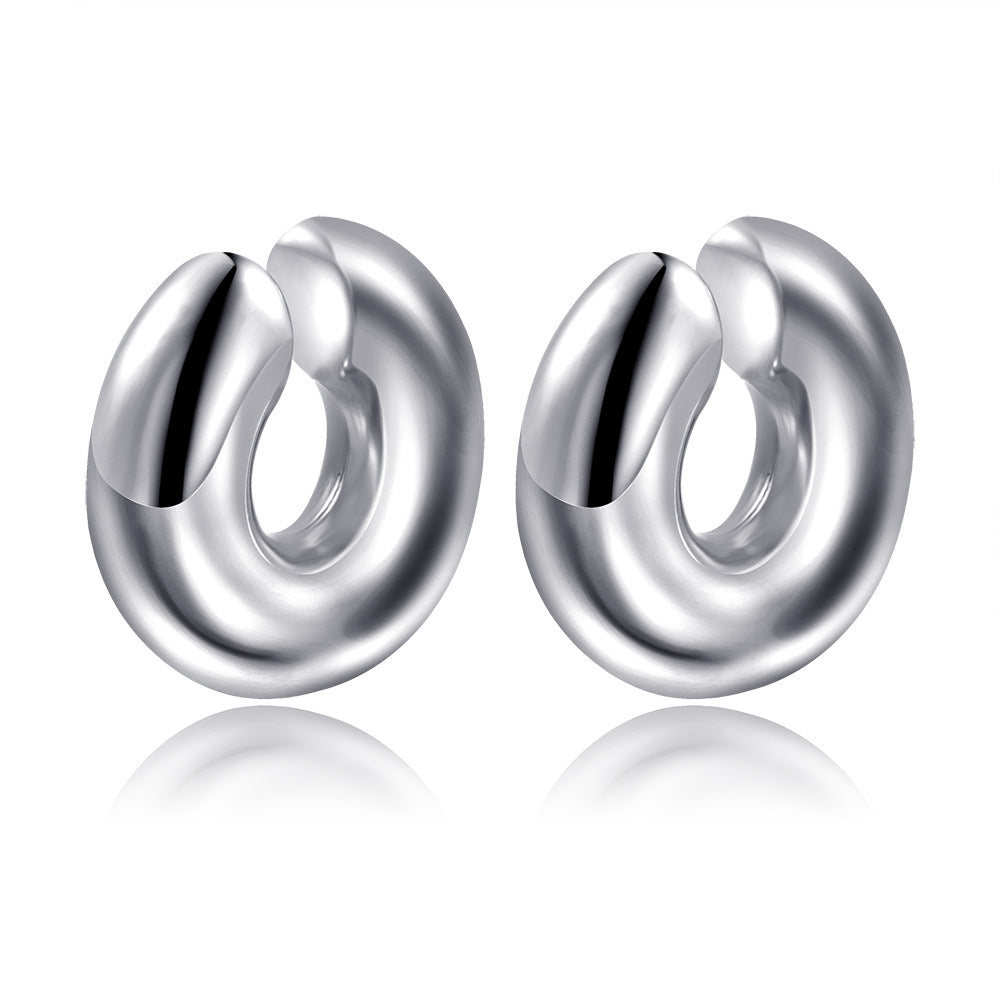 Women's Stainless Steel Hollow Ear Clip Retro Earrings