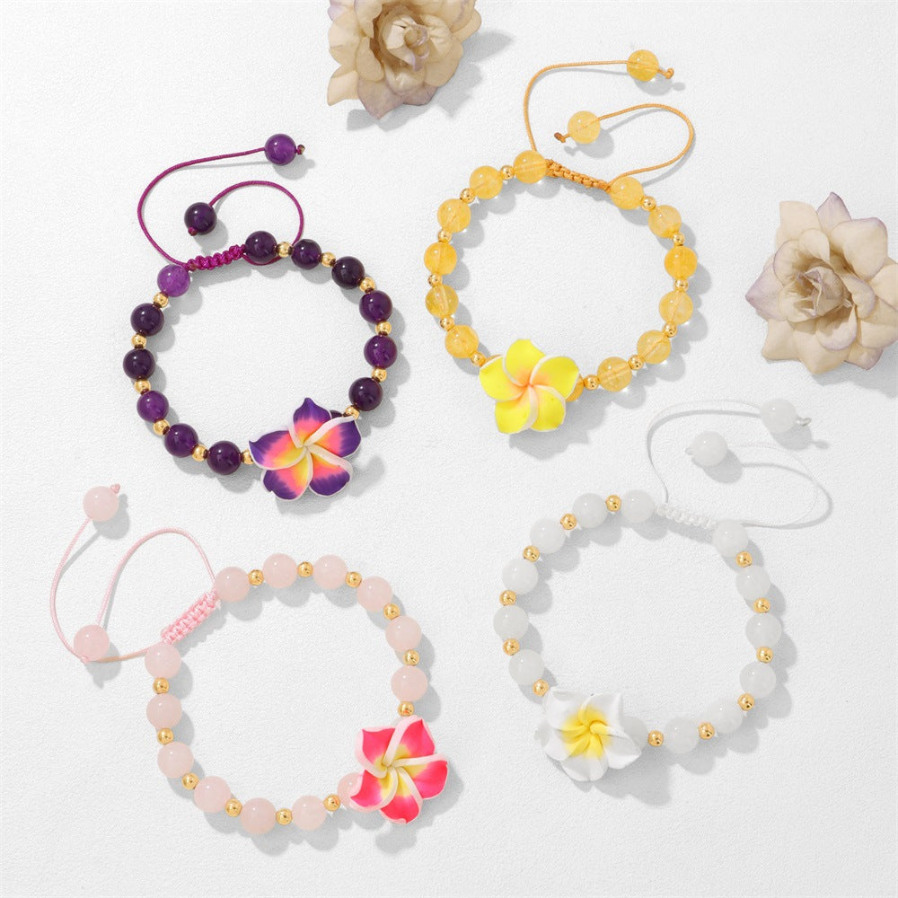 Hand-woven Colorful Bohemian Vacation Style Carrying Strap Sweet Polymer Bracelet