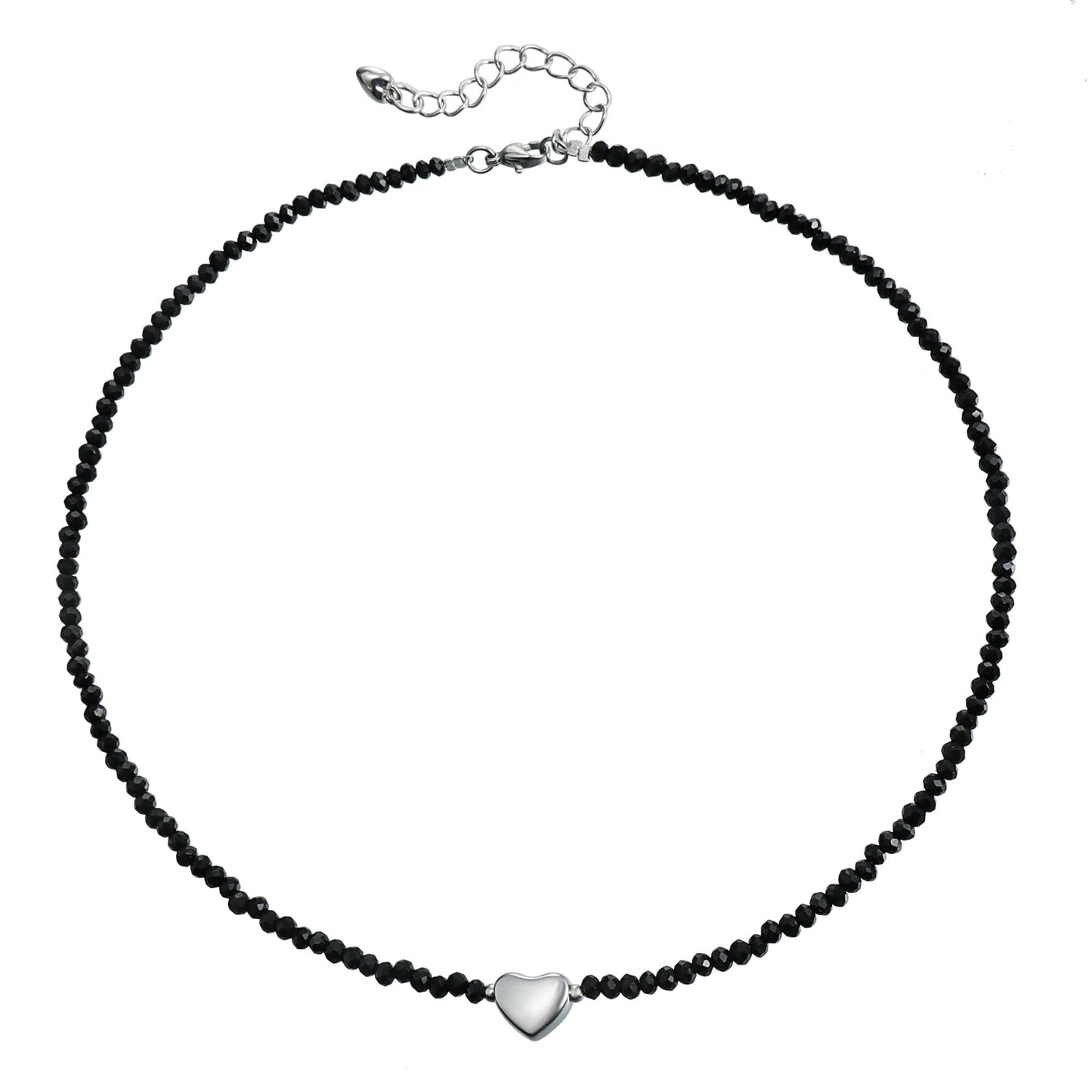 Women's Trendy Jewelry Personality Handmade Woven Beads Black Crystal For Necklaces