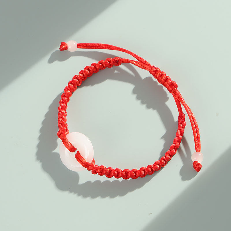 Women's & Men's Jade Peace Buckle Hand-woven Couple Stall Hand Bracelets