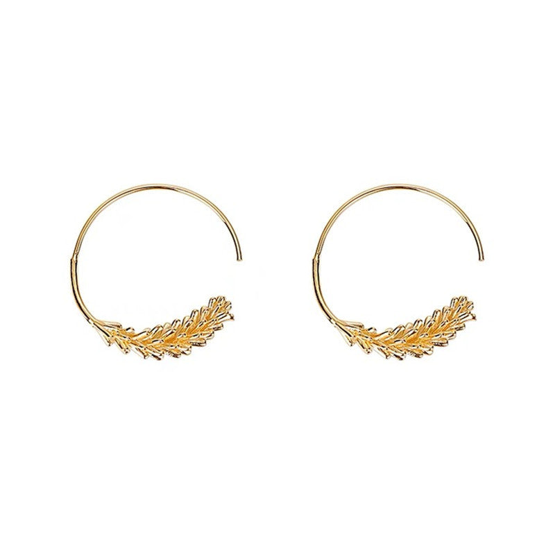 Women's Fresh Fashion Wheat Ear Design Creative Arc Earrings