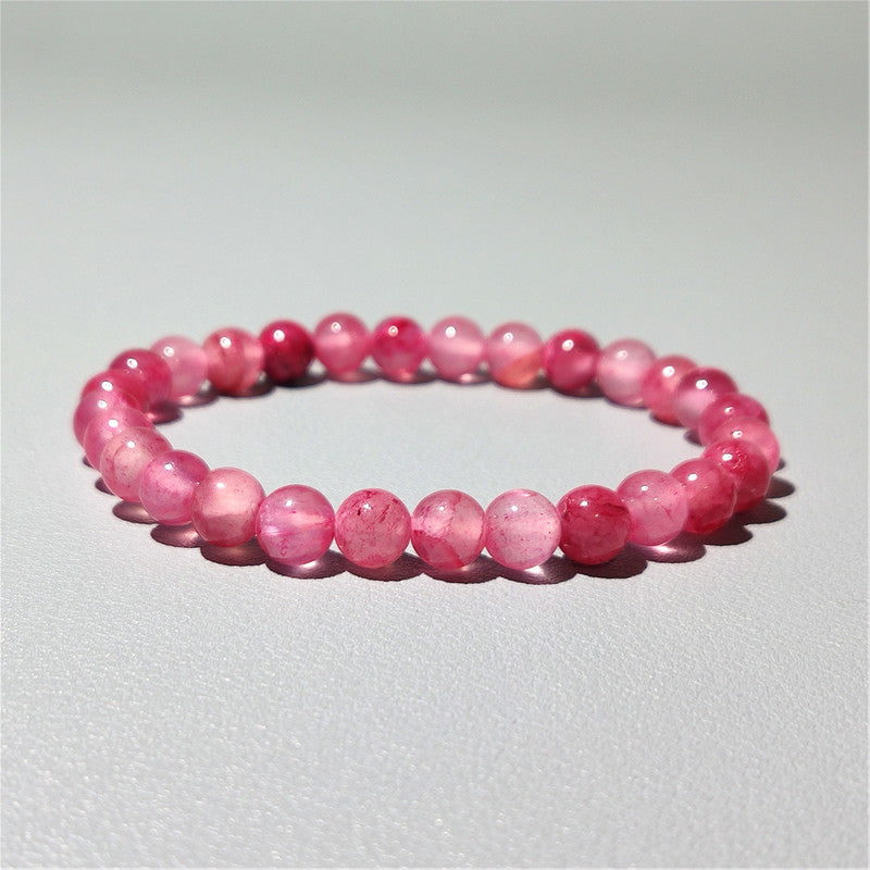 Little Female Persian Jade Round Beads Finger Twist Bracelet