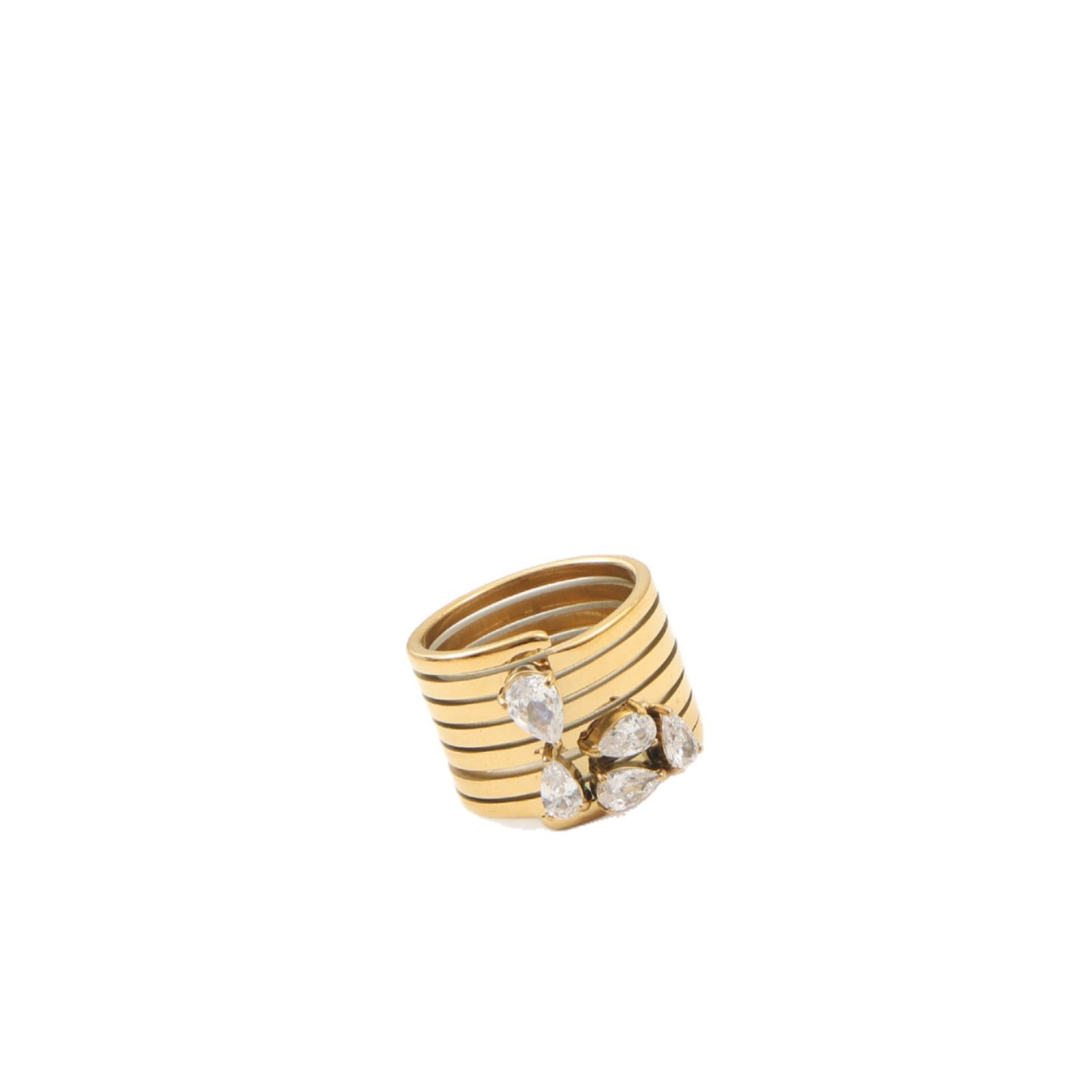 Broken Zircon Wide Surface Titanium Steel Gold Bracelet