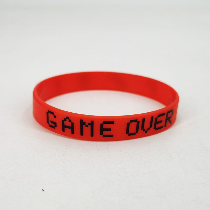 Women's & Men's Theme Party Silicone Monochrome Silk Screen Bracelet