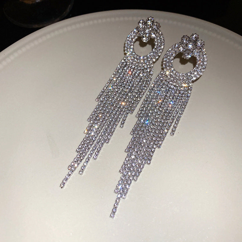 Women's Sier Diamond Tassel Light Luxury High-grade Simple Rings