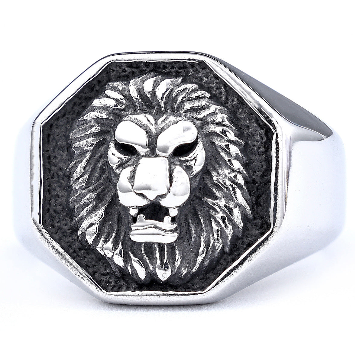 Gold Plated Apollo Lion's Head Stainless Rings