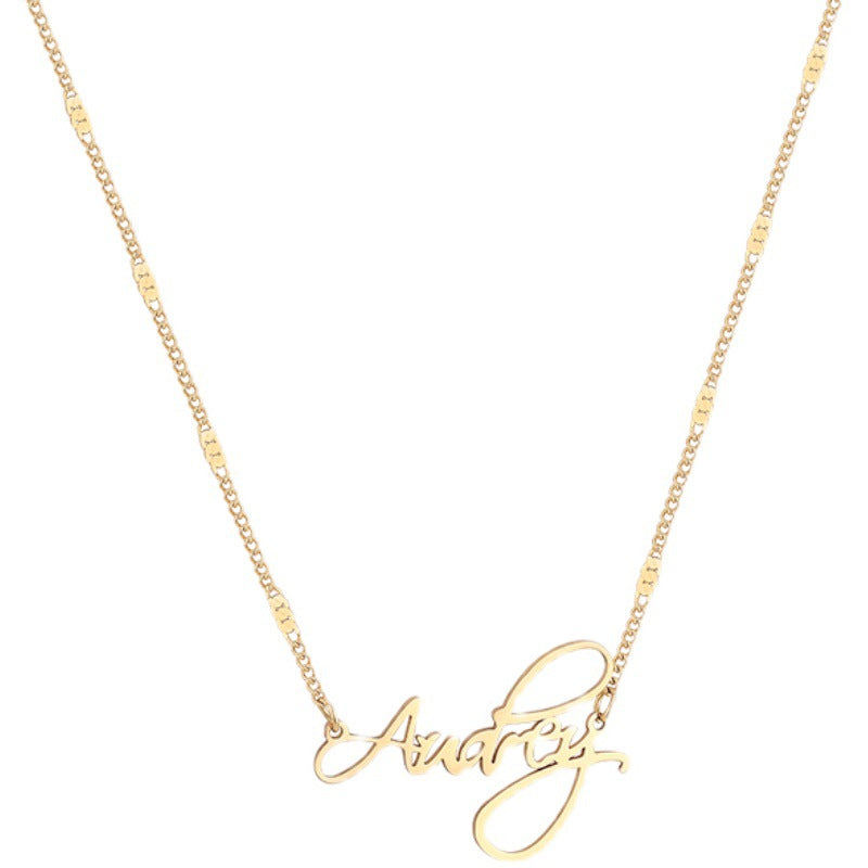 Women's Letters Titanium Steel Simple Clavicle Trendy Necklaces