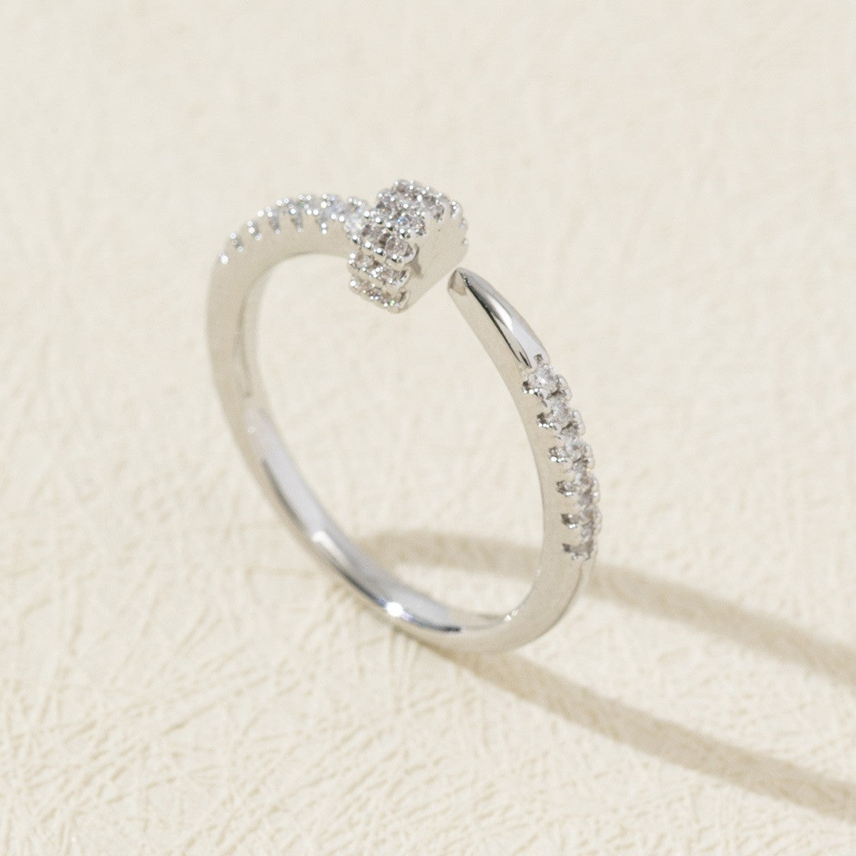 Cute Open Fashion Zircon Female Simple Ring