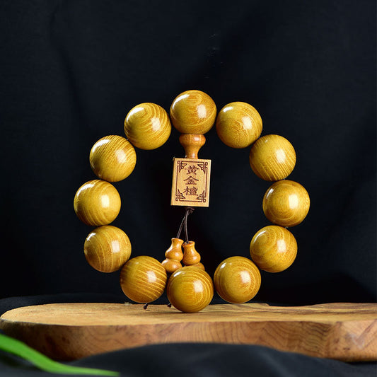 Women's & Men's Natural Gold Sandalwood Beads Fashion Collectible Artsy Bracelet