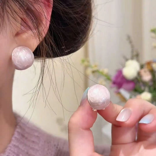Women's Retro Pink Drip Glazed Semicircle Ear Clip Simple Unique Design Rings