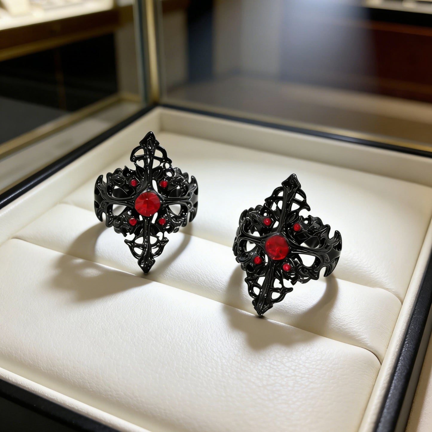 Ruby Gothic Open Design Sense Street Punk Rings