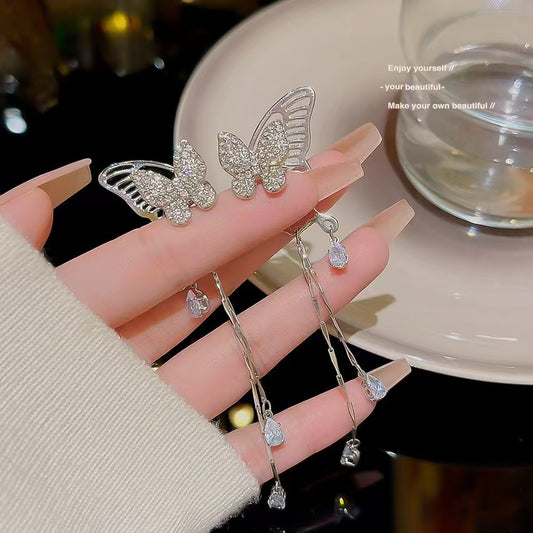 Ear Clip Fairy Temperamental Butterfly Tassel Fashionable Earrings