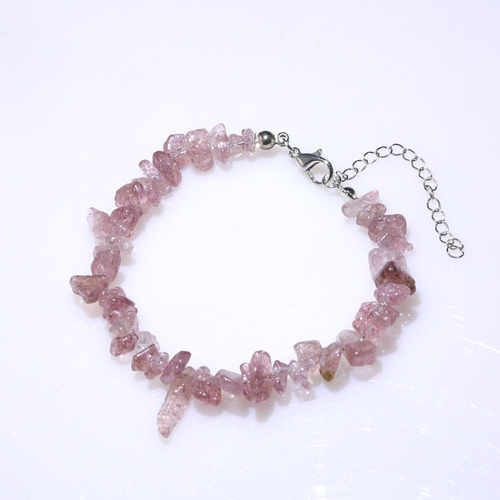 Agate Gravel Irregular Stone Pink Amethyst Bracelets